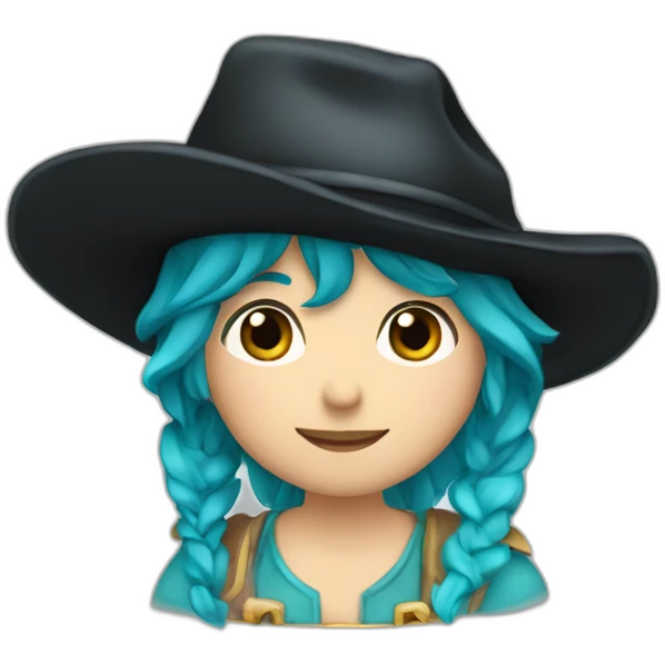 girly-blue-black-haired-german-male-bard-wearing-turqoise-bards-hat emoji