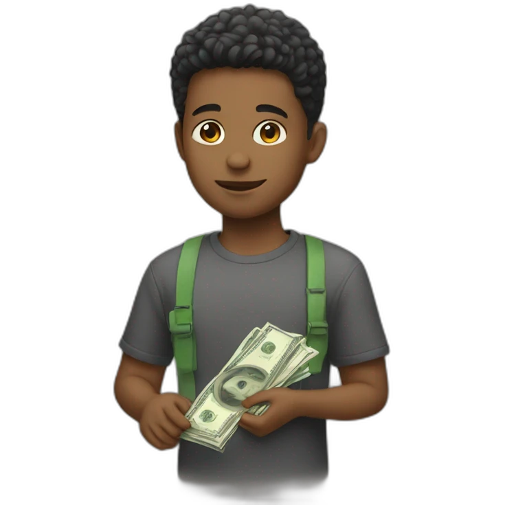 Boy with cash emoji
