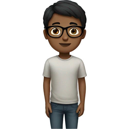 Boy with glasses with black short hair  emoji