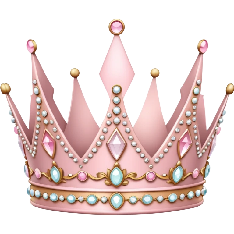 White and pastel pink crown emoji