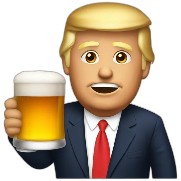 trump drink beer emoji