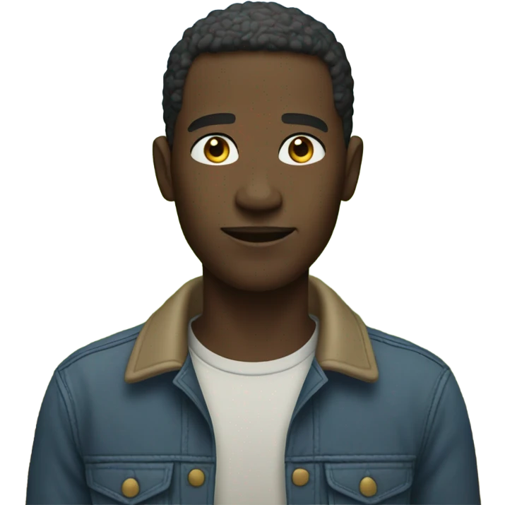 black guy in field emoji