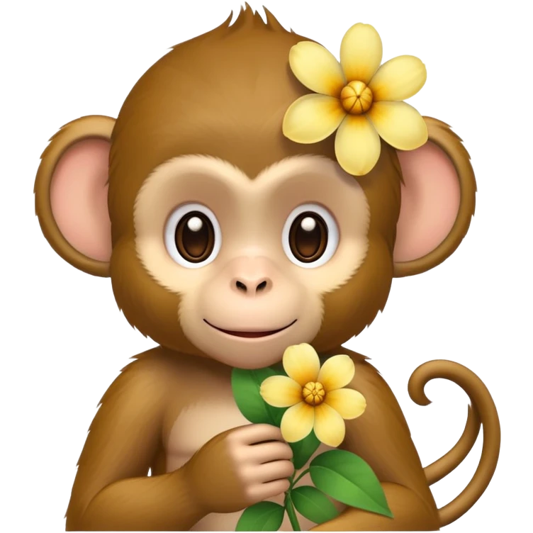 monkey holding a flower emoji