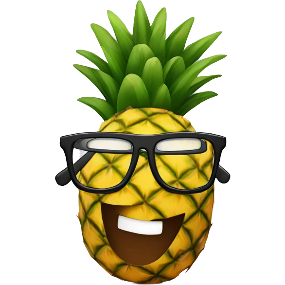 Pineapple with glasses on an airplane  emoji