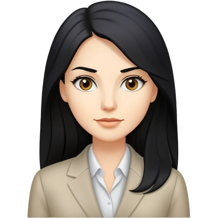 Business woman caucasian long black hair girl emoji