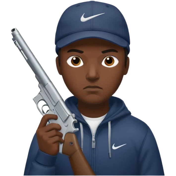 Emoji con arma y gorra Nike pero gánster de hombre emoji