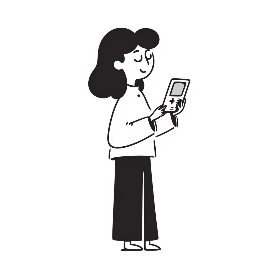 A person plays with the GameBoy advance emoji