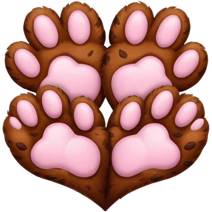 two big puppy paw prints forming a heart shape in the center emoji