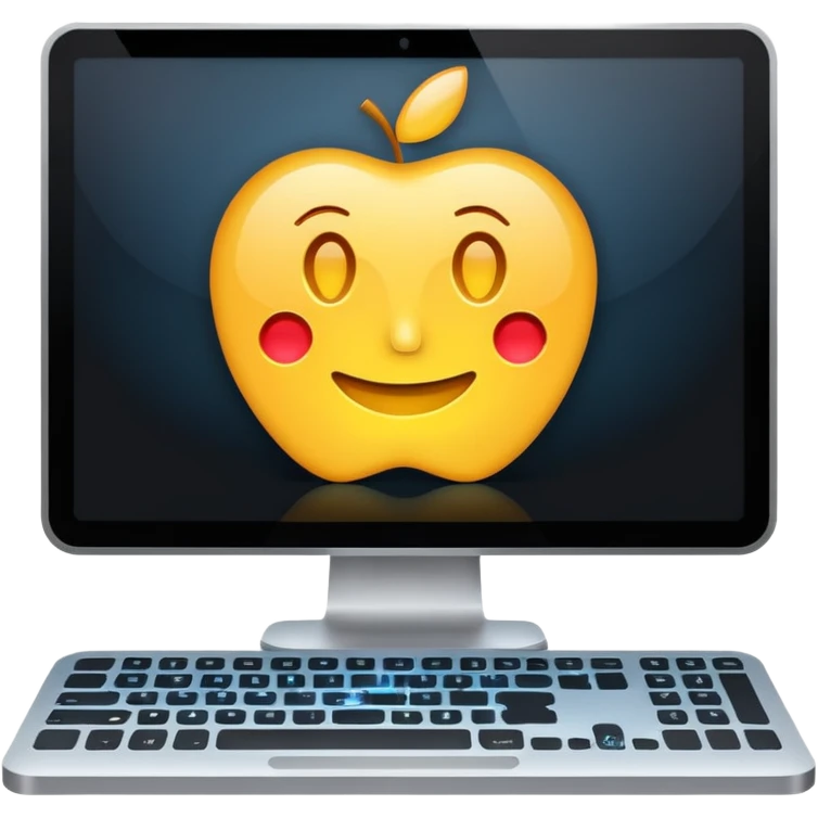 computer with  code emoji