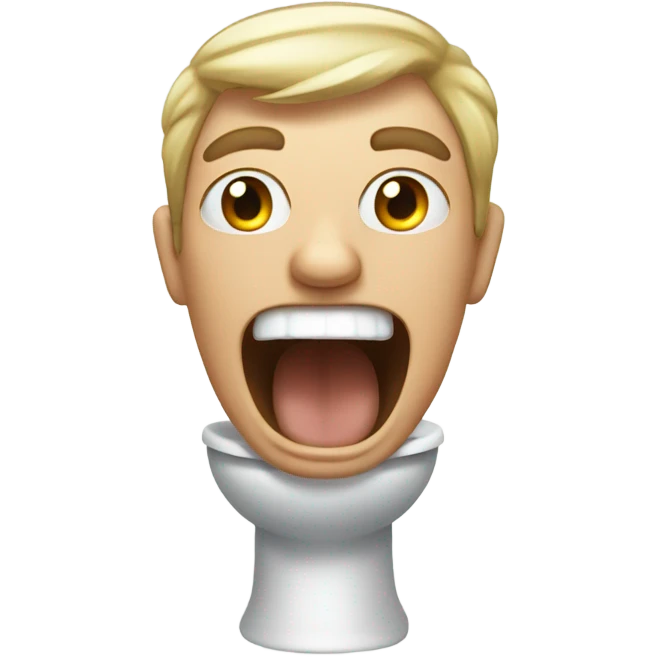 A man screaming into a toilet emoji