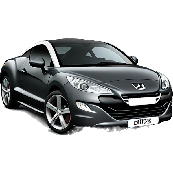 peugeot rcz in dark grey, side view emoji