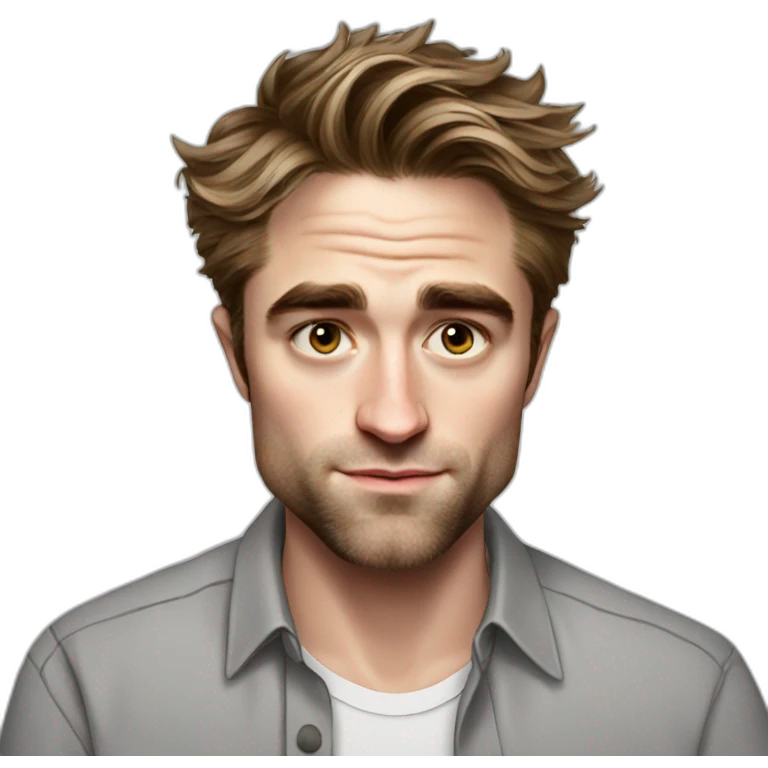 robert-pattinson cartoon wearing shirt emoji