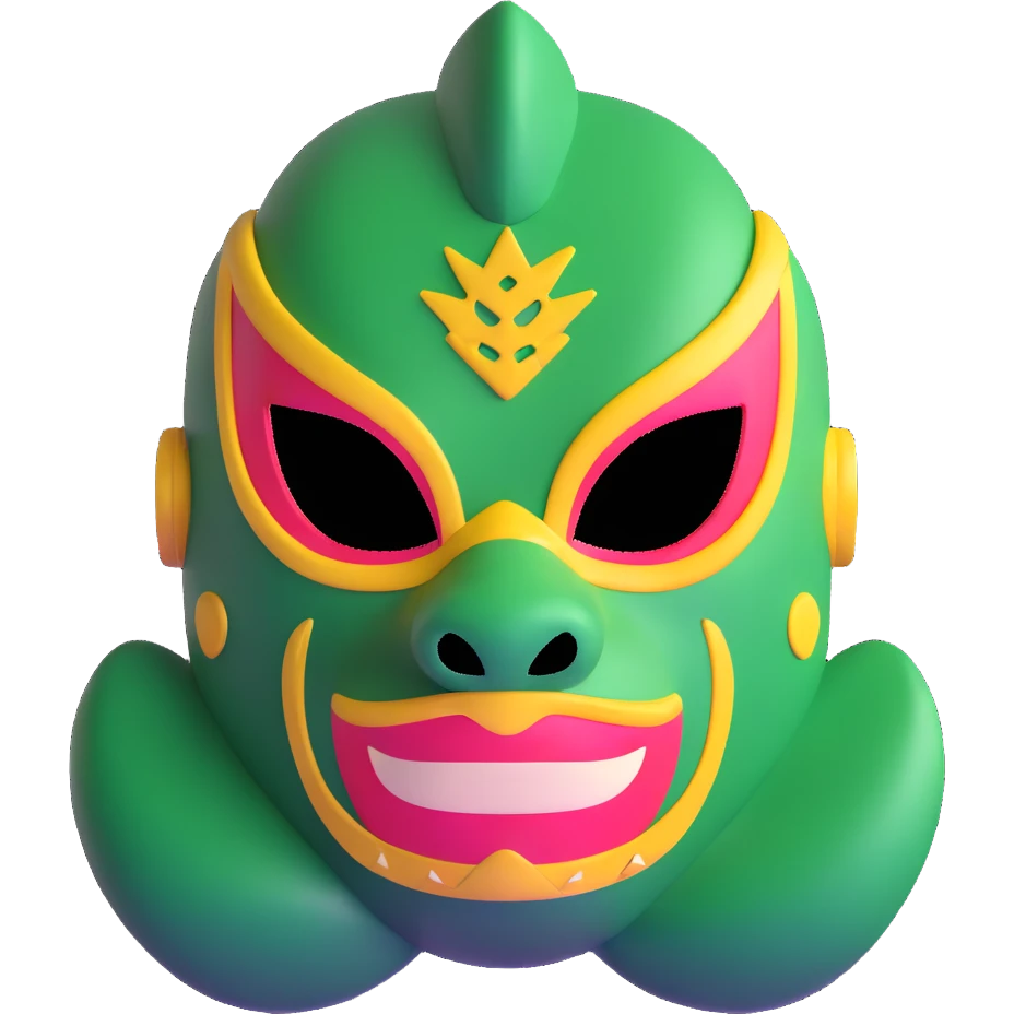 Louisiana themed luchador mask with alligator design and bayou elements emoji