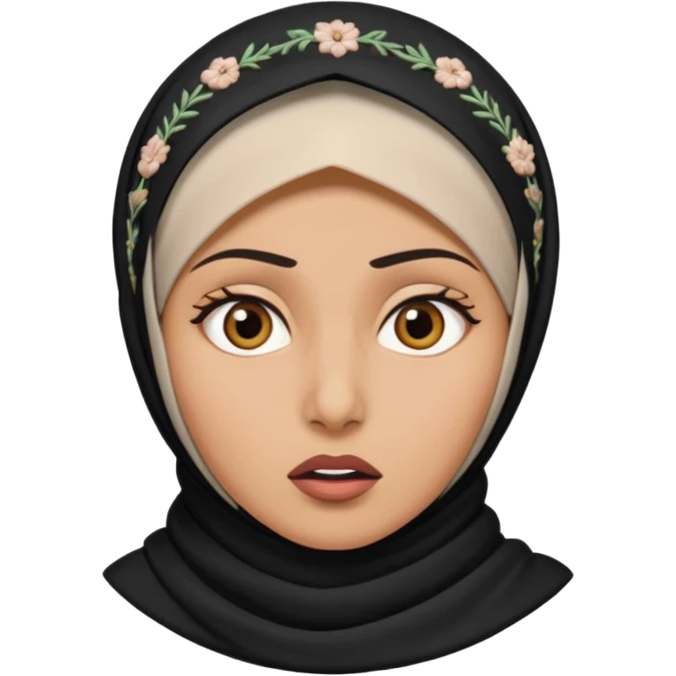 muslim woman with shocked eyes emoji