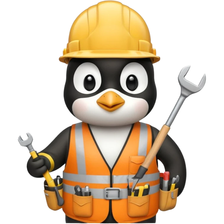 Penguin Construction Worker emoji