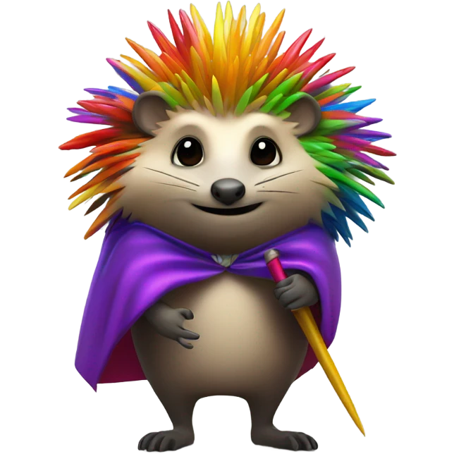 Rainbow hedgehog supervillain  emoji