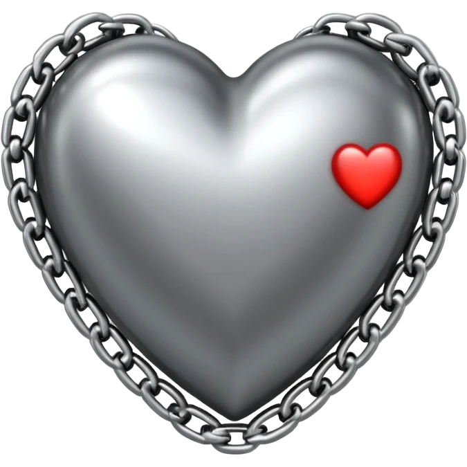heart with black and silver chains emoji