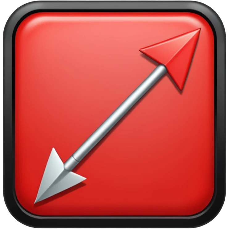 roter pfeil mit schwarzer umrandung emoji