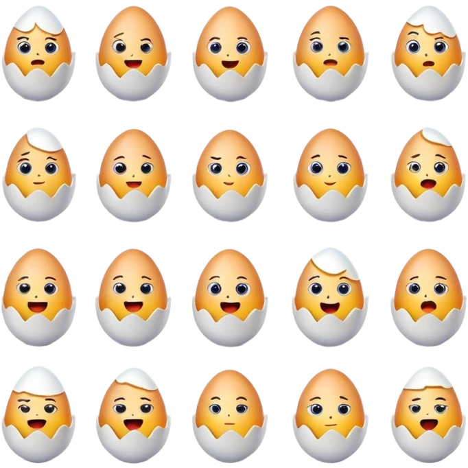 создай пак стикеров с голыми куринными яйцами, то есть они должны иметь различные эмоции emoji