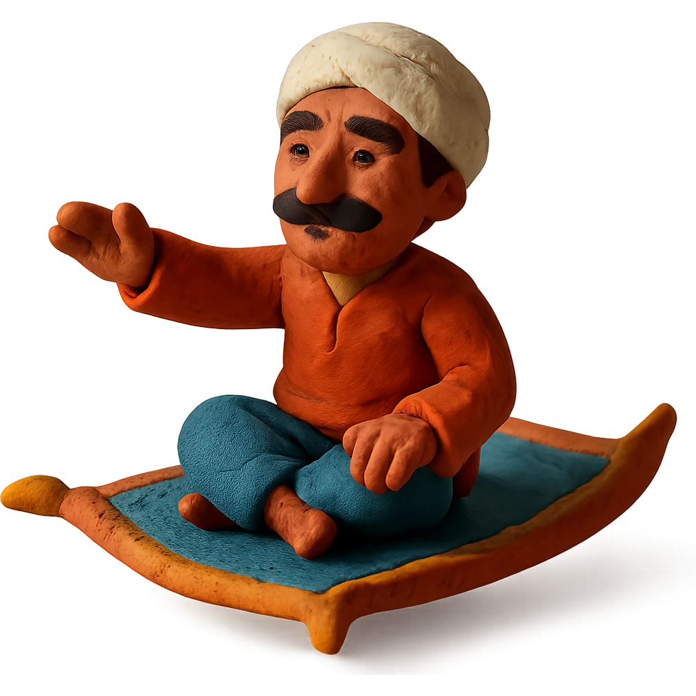 personnage arabe sur un tapis volant emoji