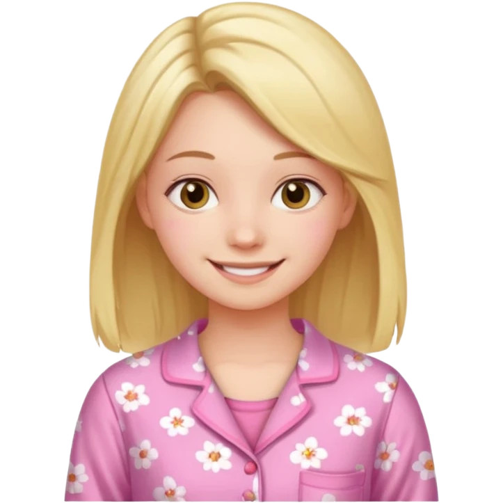 Girl 18 year in pink Pajamas  emoji