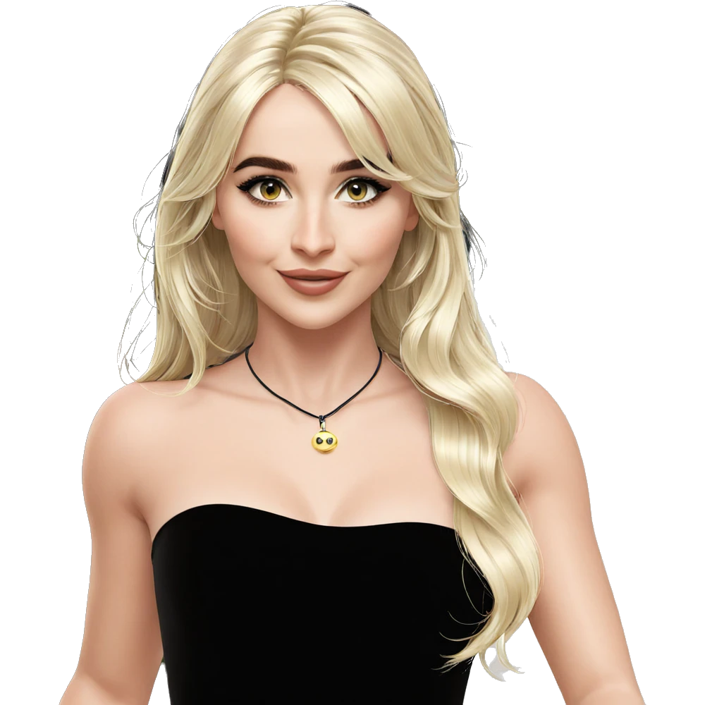 smiling girl in black dress emoji