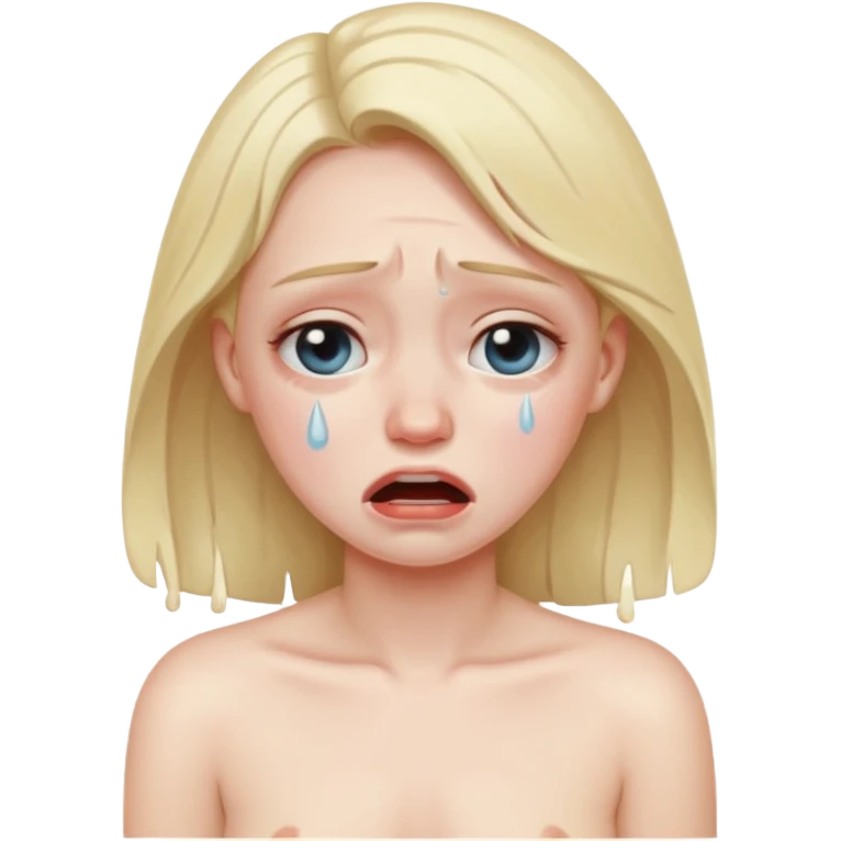 Nude girl crying emoji