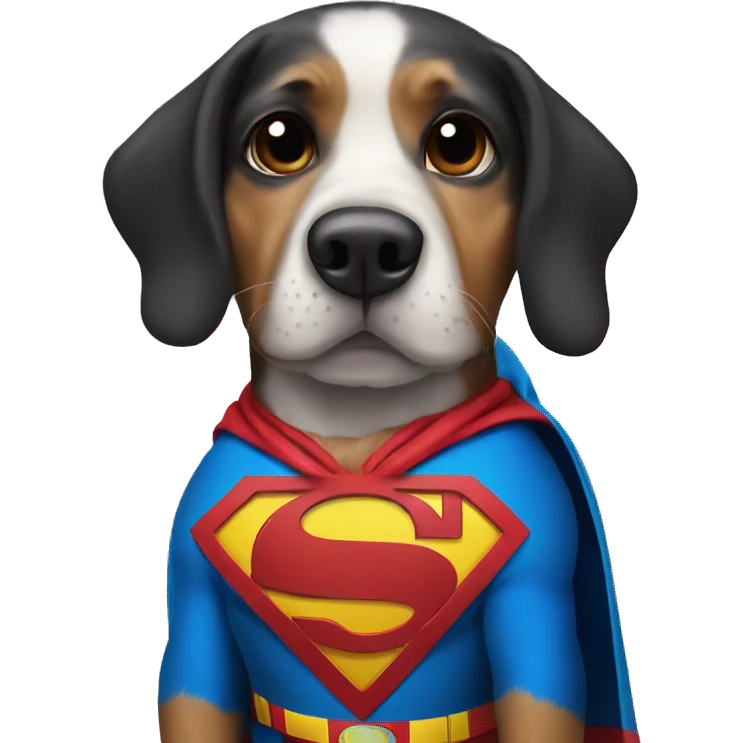 Dog wearing Superman suit  emoji