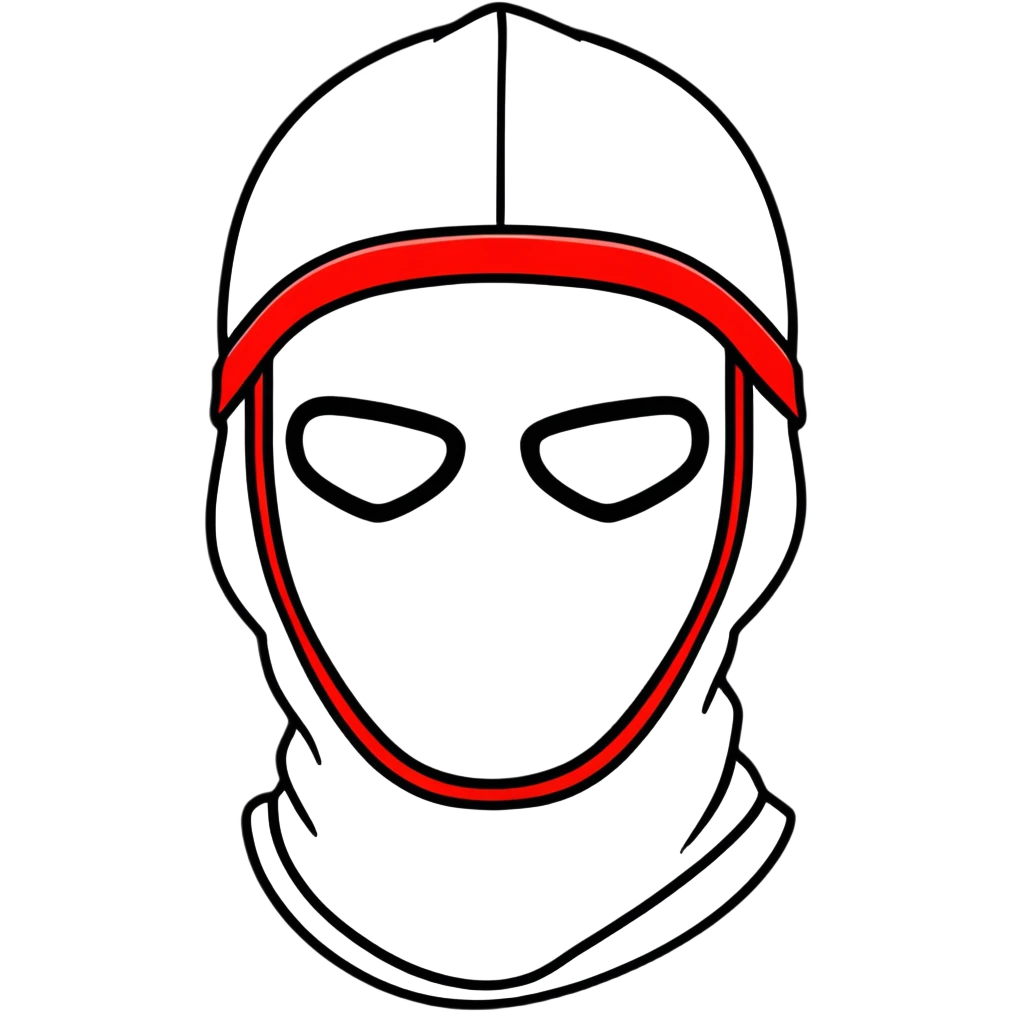 red and black ski mask emoji