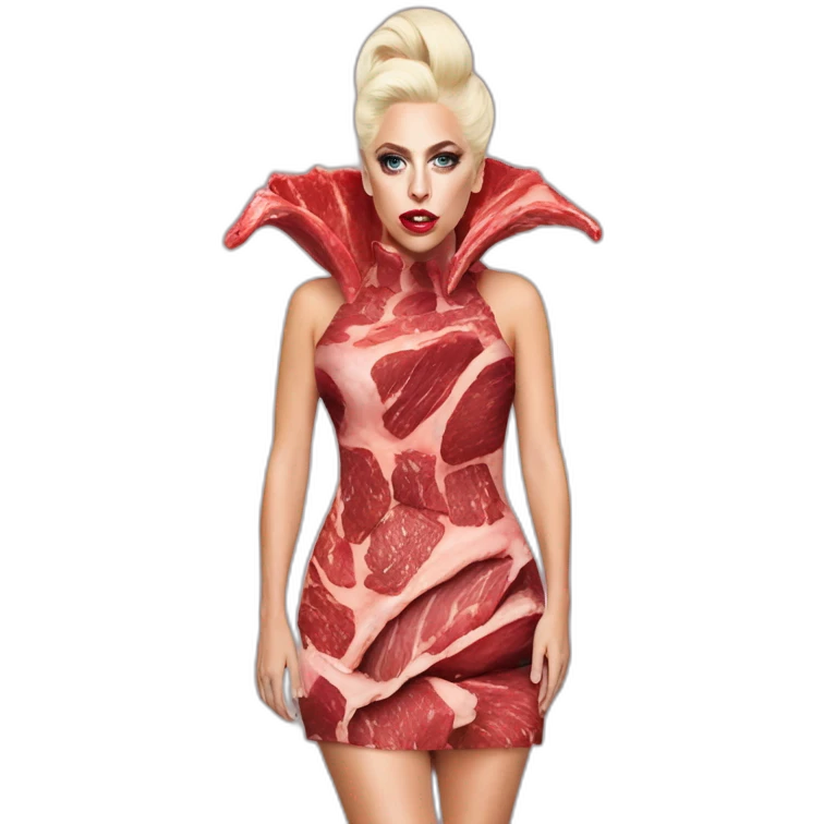 Lady Gaga meat dress emoji
