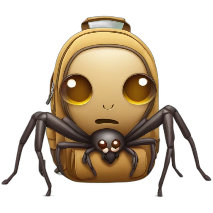 Spider wearing a backpack emoji