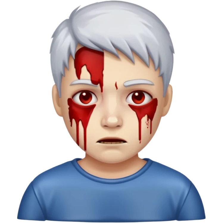 A pail white bloody character emoji