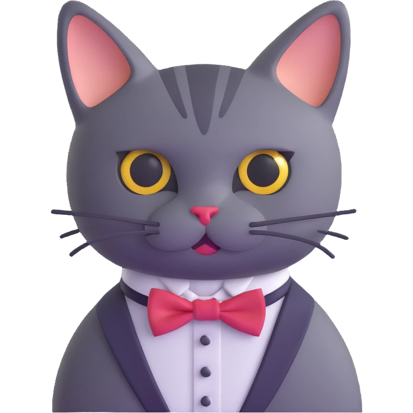 cat with bowtie emoji