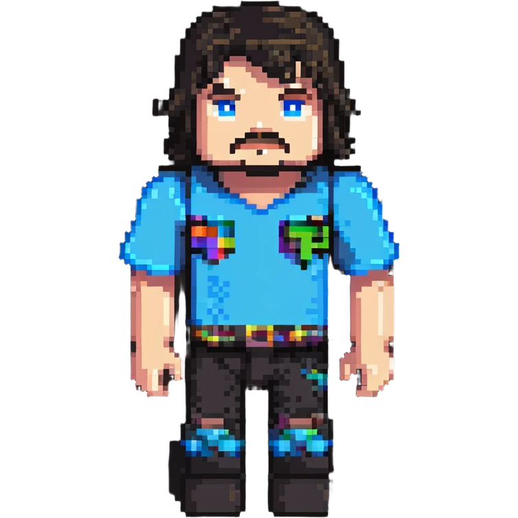 Jack Black as a Minecraft character emoji