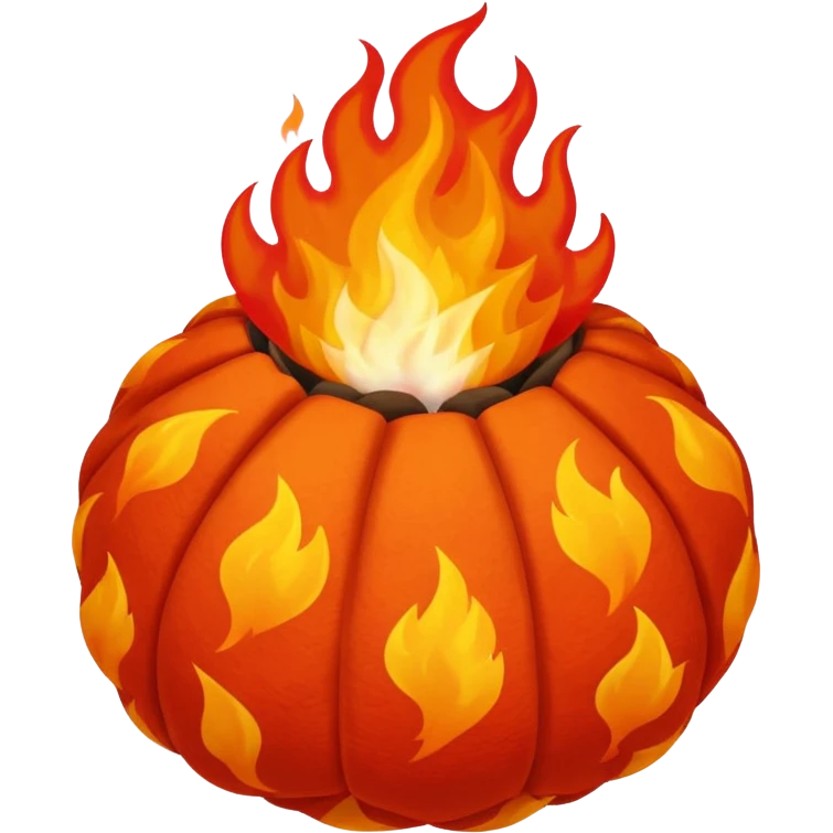 rag ball on fire with animated flames emoji