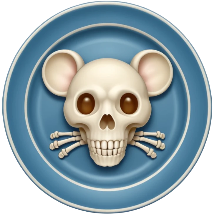 Mouse skeleton in a plate emoji