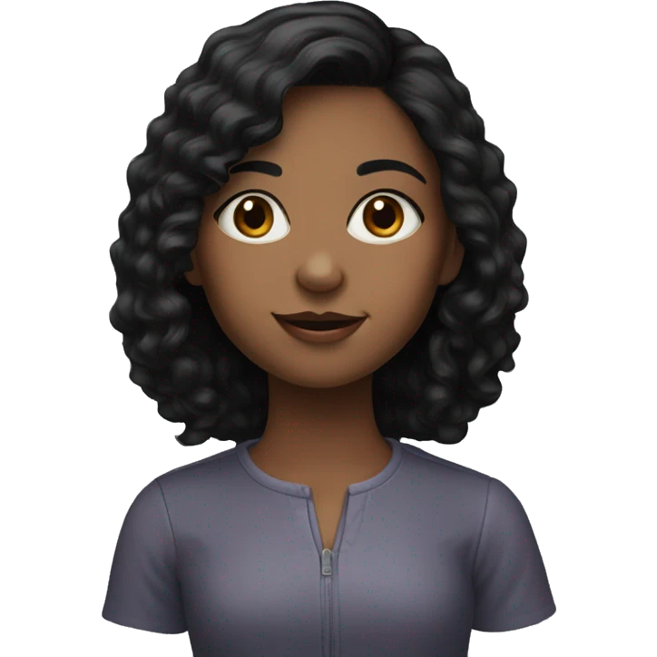 realistic portrait of black-haired girl emoji