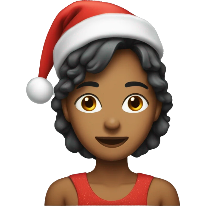 Anitra wearing Christmas hat emoji