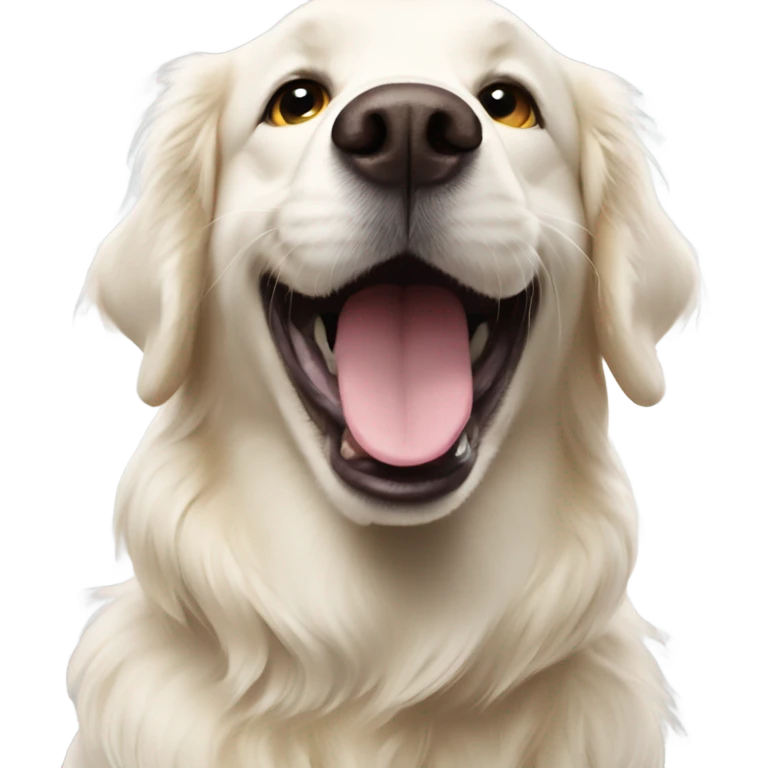 White golden retriever smiling emoji