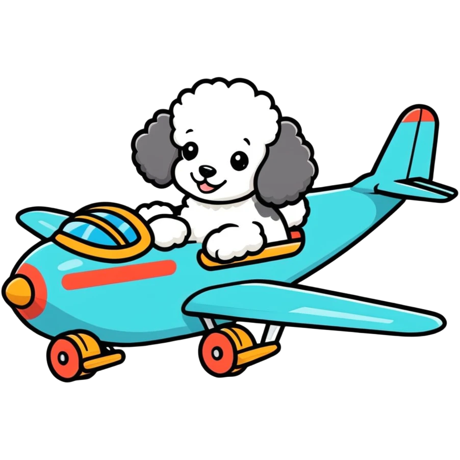 poodle on a plane emoji
