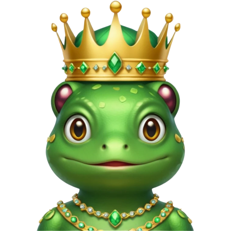 female frog in royal outfit emoji