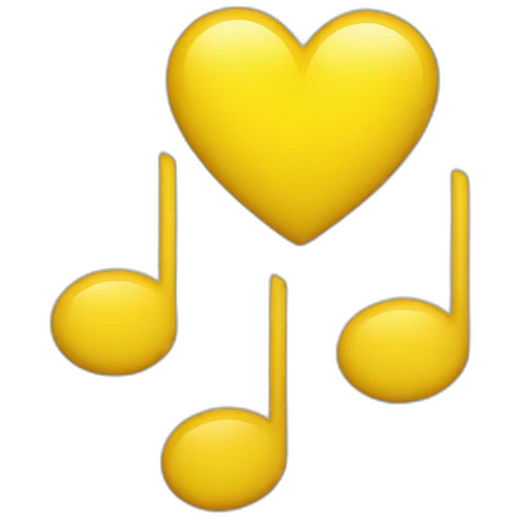 coeur jaune musique emoji