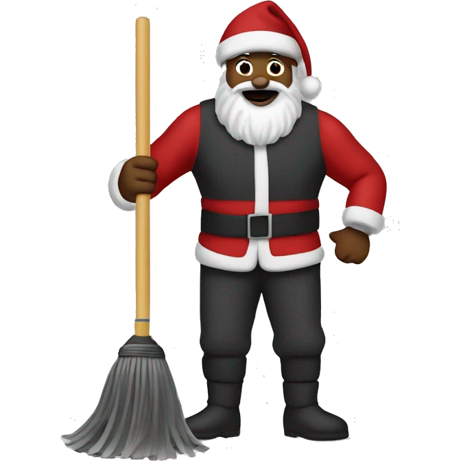 Create a black Santa mopping  emoji
