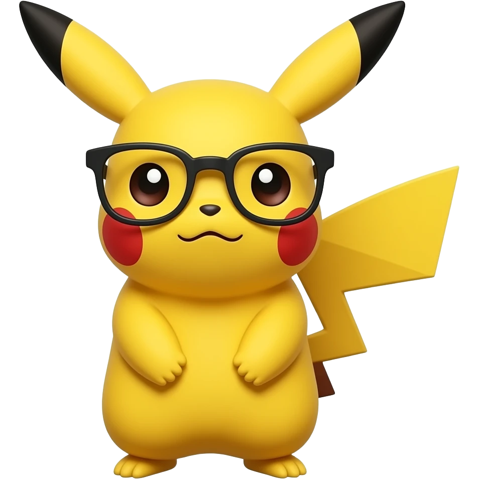 unhappy  pikachu with glasses emoji