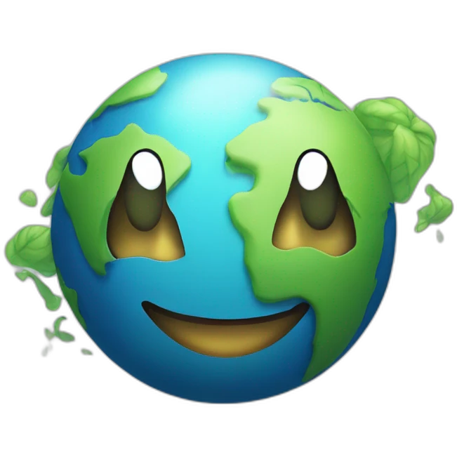 planet earth is smiling emoji