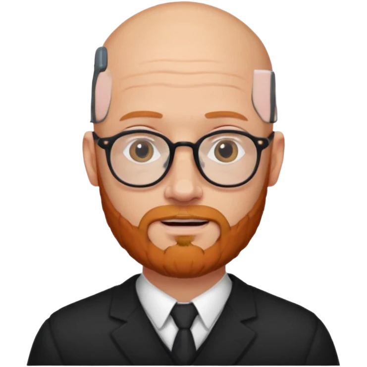 bald man with glasses and ginger beard emoji