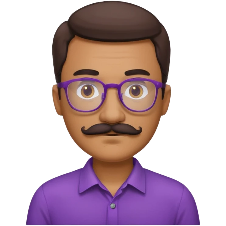 glasses purple man with mustache emoji