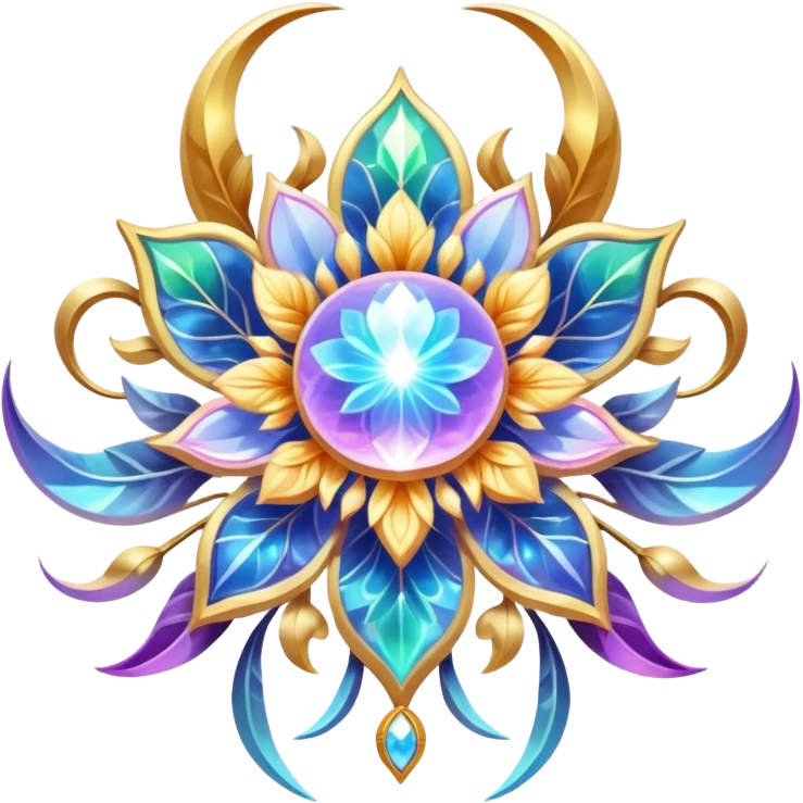 Epic divine legendary celestial flowery complex detailed iridescent aesthetic-scenery-Decorations emoji
