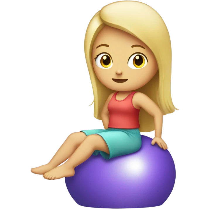 blond girl sitting on a ball emoji