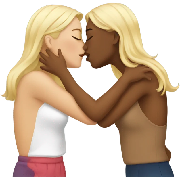 Two women kissing passionately emoji